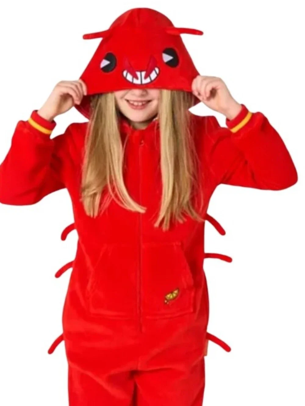 Kids Red Lobster  One-Piece Hooded Jumpsuit - Sz Small Nwt